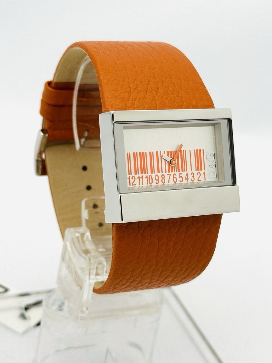 D&G Dolce & Gabbana 3719240404 Barcode Orange Strap Watch | eBay
