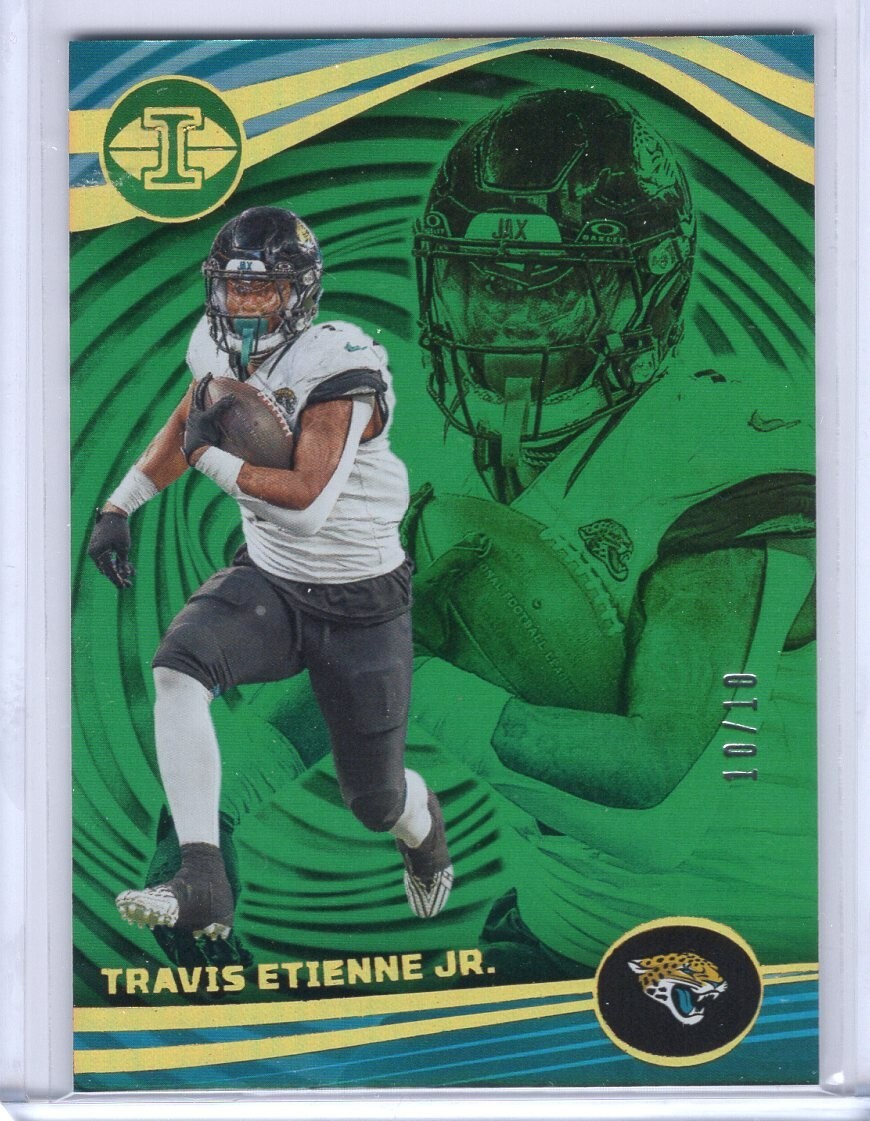 2023 Panini Illusions Travis Etienne Jr Green Emerald /10