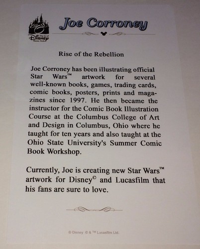 Joe Corroney SIGNED Star Wars Disney Springs EXC Star Wars Art Print Rogue One 1 - Picture 2 of 2