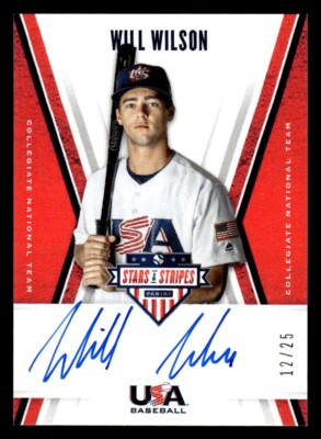 2019 Panini USA Stars & Stripes Will Wilson CNT WW Blue Ink Autograph Auto 12/25