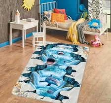 3D Shark Dolphin O687 Game Rug Mat Elegant Photo Carpet Mat Eve 2023