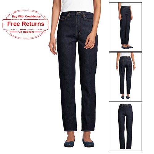 Straight Leg High Rise Ankle Blue Jeans 