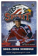 2005-06 Saginaw Spirit OHL Hockey Schedule !!! Pepsi (Patrick McNeill)