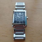 Citizen Eco-Drive FRA36-2431 Date St.Steel Black Slv Square Solar Mens Watch