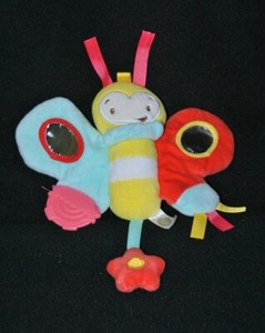 Peluche Doudou Papillon Auchan Jaune Rouge Bleu Ailes Fleur Ttbe Ebay