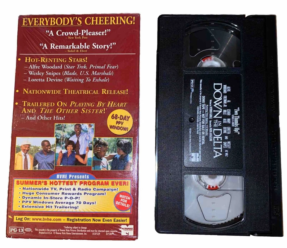 Down in the Delta VHS Promo Demo Tape Wesley Snipes Video VHS Rare OOP HTF Tape - Image 2 of 4