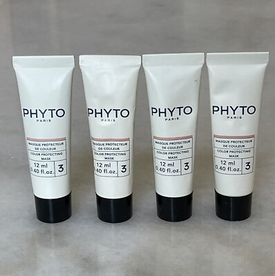 4 X Phyto PhytoColor Color Protecting Hair Mask .40 fl oz/12ml EACH Travel Size