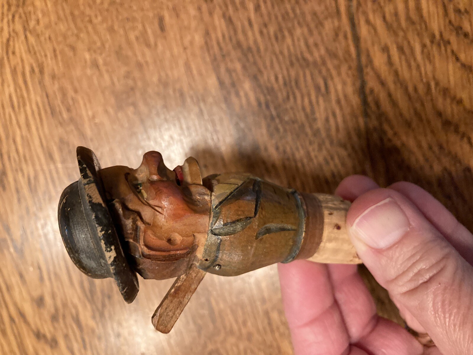 VINTAGE HAND CARVED BLACK FOREST STYLE MECHANICAL BOTTLE STOPPER eBay
