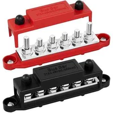 Busbar Terminal Block Bus Bar 12V Power Distribution Block 6 x M8 For Automotive