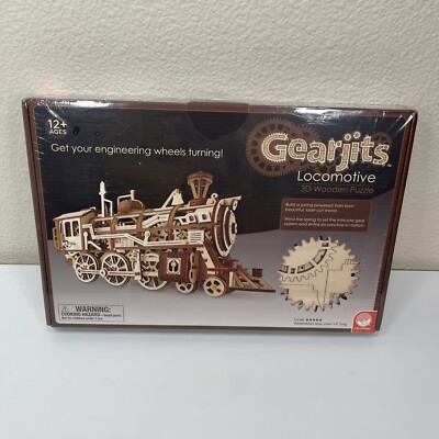 Mindware Gearjits Locomotive Train 3D Wooden Puzzle Sealed STEM