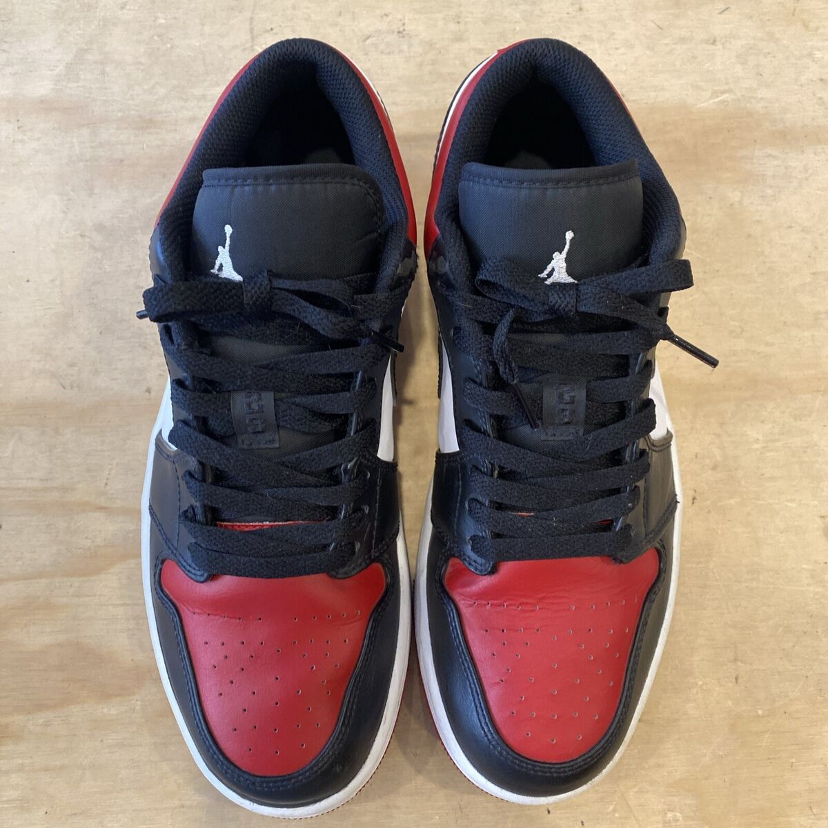 1122) Nike Air Jordan 1 One Low BRED TOE Black/Red 553558-612