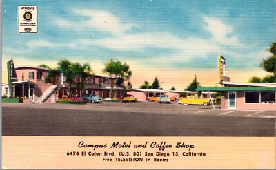 Linen PC Campus Motel and Coffee Shop 6474 El Cajon Blvd San Diego California