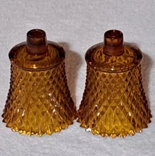 HomeCo Votive Candle Peg Cup Set/2 Diamond Cut Amber