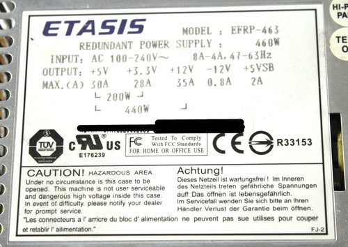 ETASIS EFRP-463 Redundant Power Supply 460W - Picture 6 of 6
