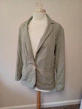 Ladies A New Day Linen Blend Blazer Sage Green S