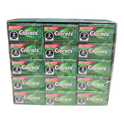 3X CLORETS MINT FLAVORED GUM / CHICLE - 3 BOXES OF 60 PACKETS EACH