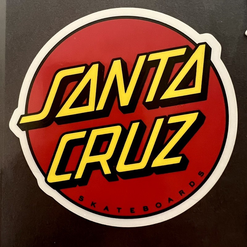 Santa Cruz Classic Dot Skateboard Sticker Red/Yellow 3" Roskopp