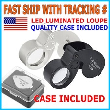 40X Jewelers Loupe Magnifier Light Jewelry Eye Loop Pocket Magnifying Glass Coin