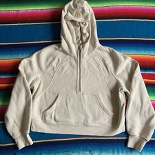Lululemon Womens Cropped Hoodie Cream Color Size Medium/large