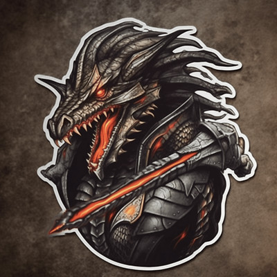 Dragon Crusader Sticker, Folklore Decal Sticker, Decal for Car Truck Window