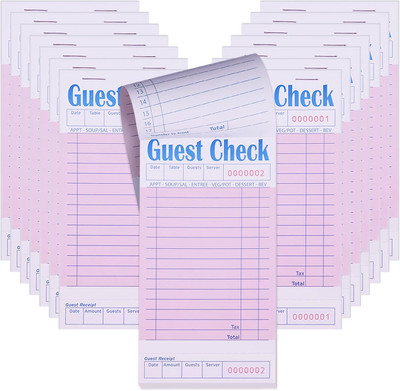 Guest Checks Books, Bulk Server, Note Pad, Numbered Waitress Notepad, Restaurant