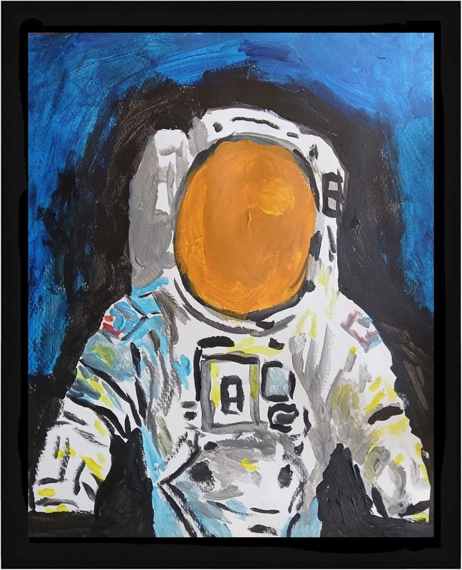 Expressionism/Abstract  Astronaut  11 x 14 Signed Colorful Street Art Painting