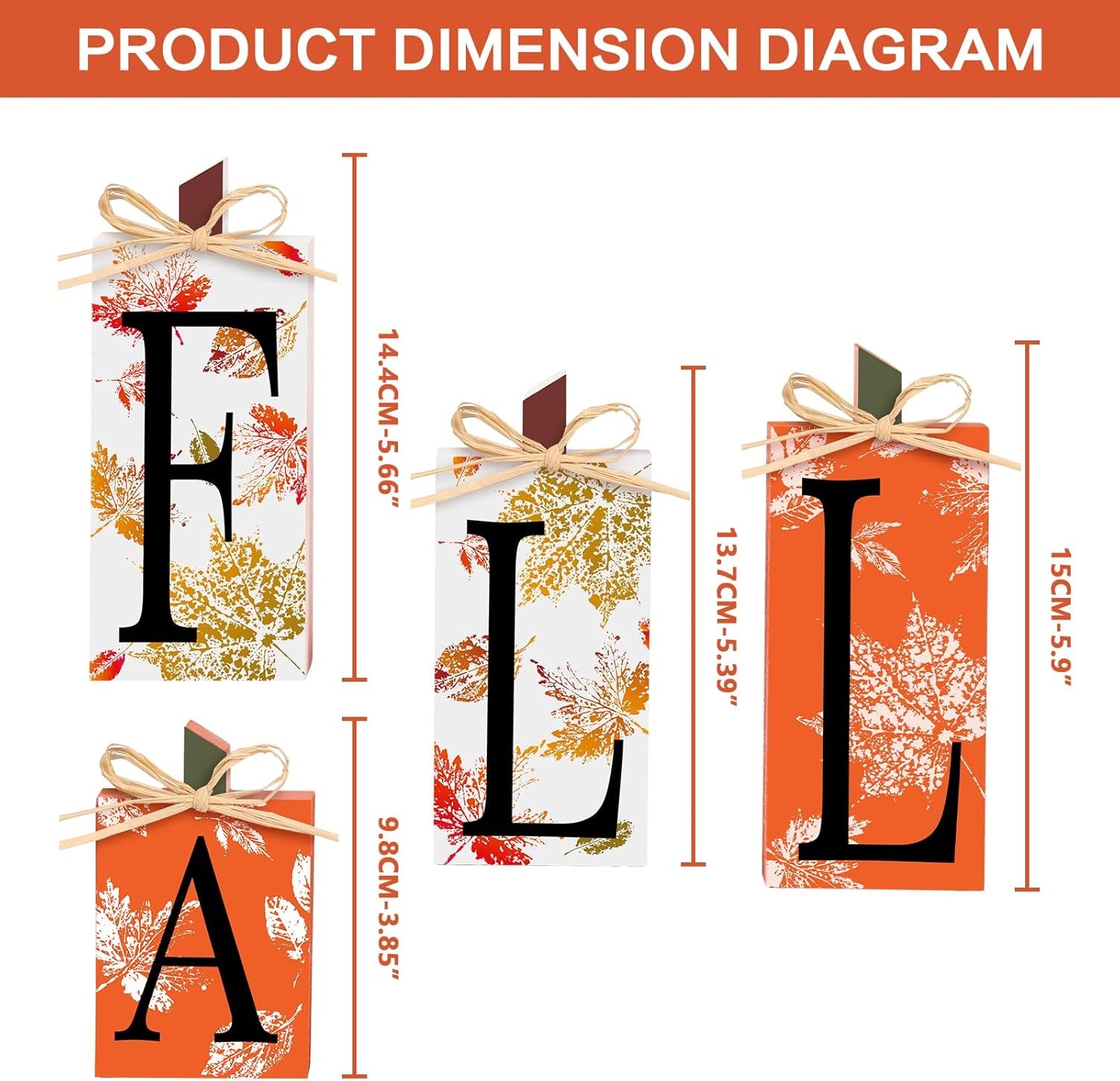 как выглядит Super Holiday Fall Decor, 4 PCS Autumn Wood Sign Include Orange/White фото