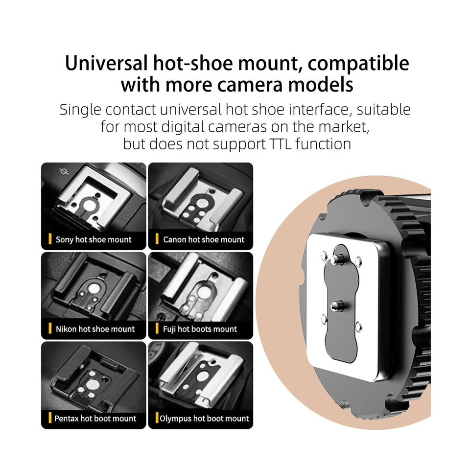 Mini Flash para Cámara Speedlite, GN10 6000K Flash para Cámara con Luz de Video, 4 P... Foto 2 de 4