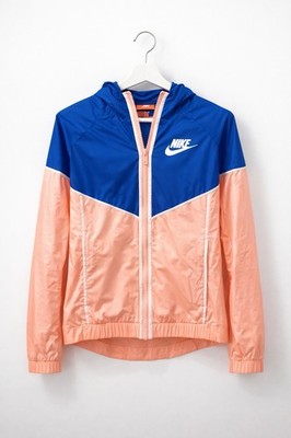 Nike Windrunner Y2K Retro Windbreaker Jacket Women M Blue Pink Hooded