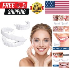2 Pairs Veneers Snap in Teeth Teeth Comfort Fit Whitening Veneer Snap on Dent...