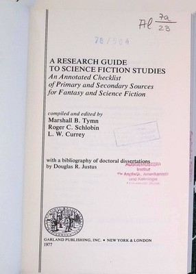 Research Guide to Science Fiction Studies Tymn, Marshall B., Roger C. Schlobin a