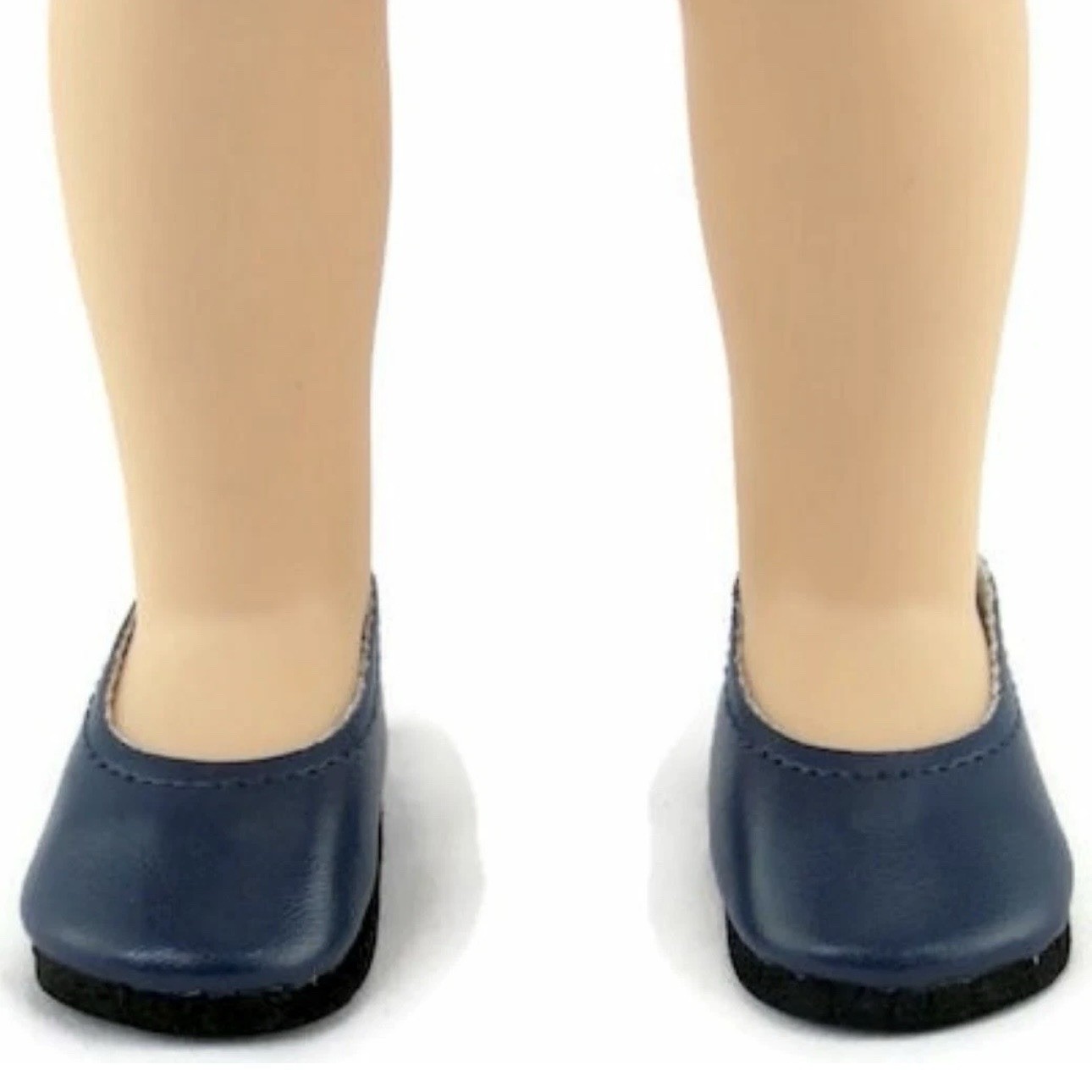 Wellie Wisher Navy Slip On Doll Dress shoes for 14 Inch Doll