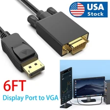 Converter Video Display Port to VGA Cable Adapter HDTV PC Monitor Desktop Laptop