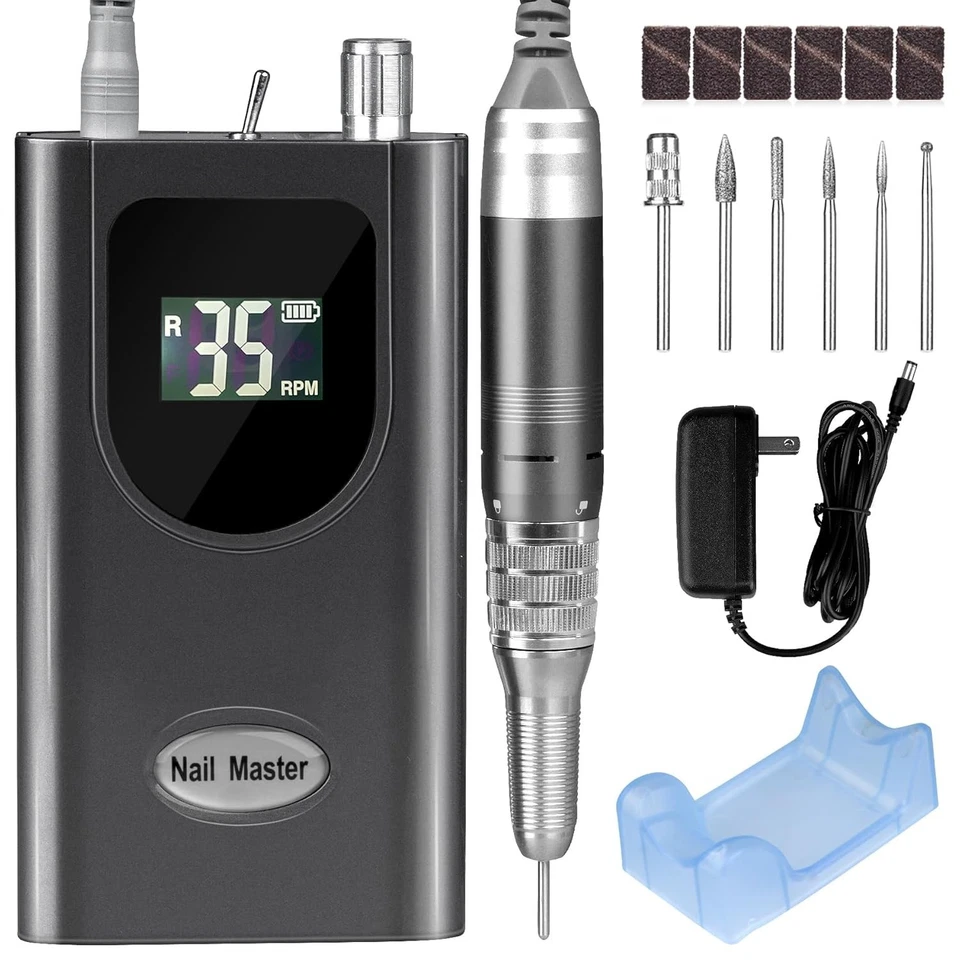 Lightweight Electric Nail File - 35000 RPM Brushless Motor for Smooth Finishing - Image 3 of 4