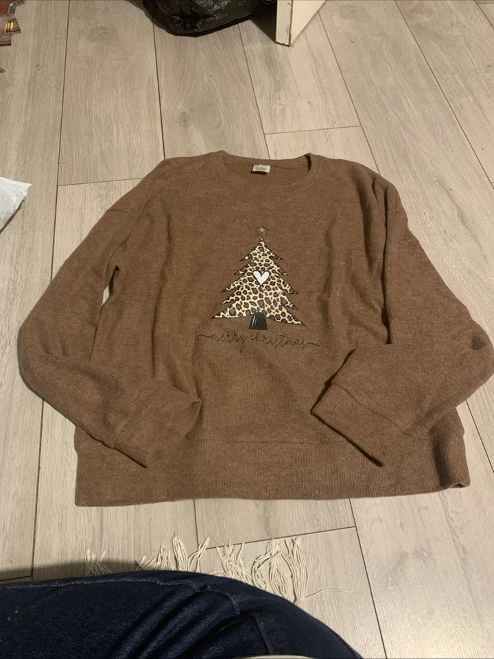 UK Womens Chunky Knitted Christmas Snowflake Jumper Pullover Winter Sweater Size - Image 4 of 4