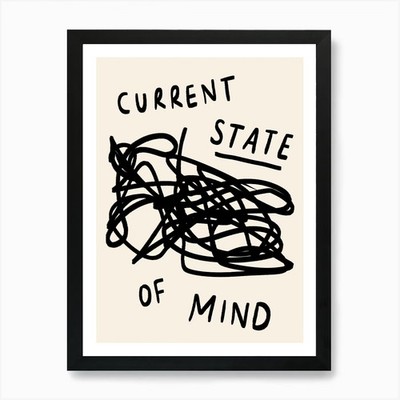 Current State of Mind Black Art Pri gerahmtes Wandbild Poster Leinwanddruck Bild