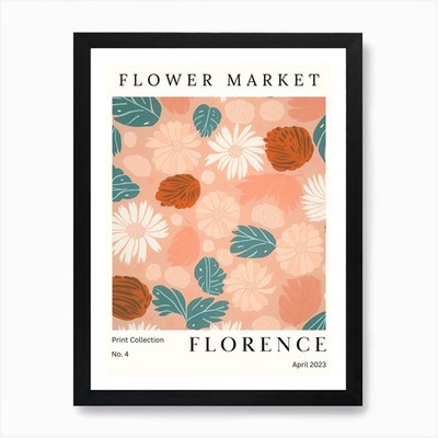 Flower Market Florence Art Print Framed Wall Art Poster Canvas Print Picture