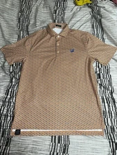 Turtleson Shirt Mens Medium Skipper Creamsicle Boat Golf Performance Stretch