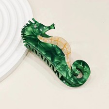 01Pc 2026 Summer Beach Crab Hair Clips Large Seahorse Acetate Hair Claw Ocean