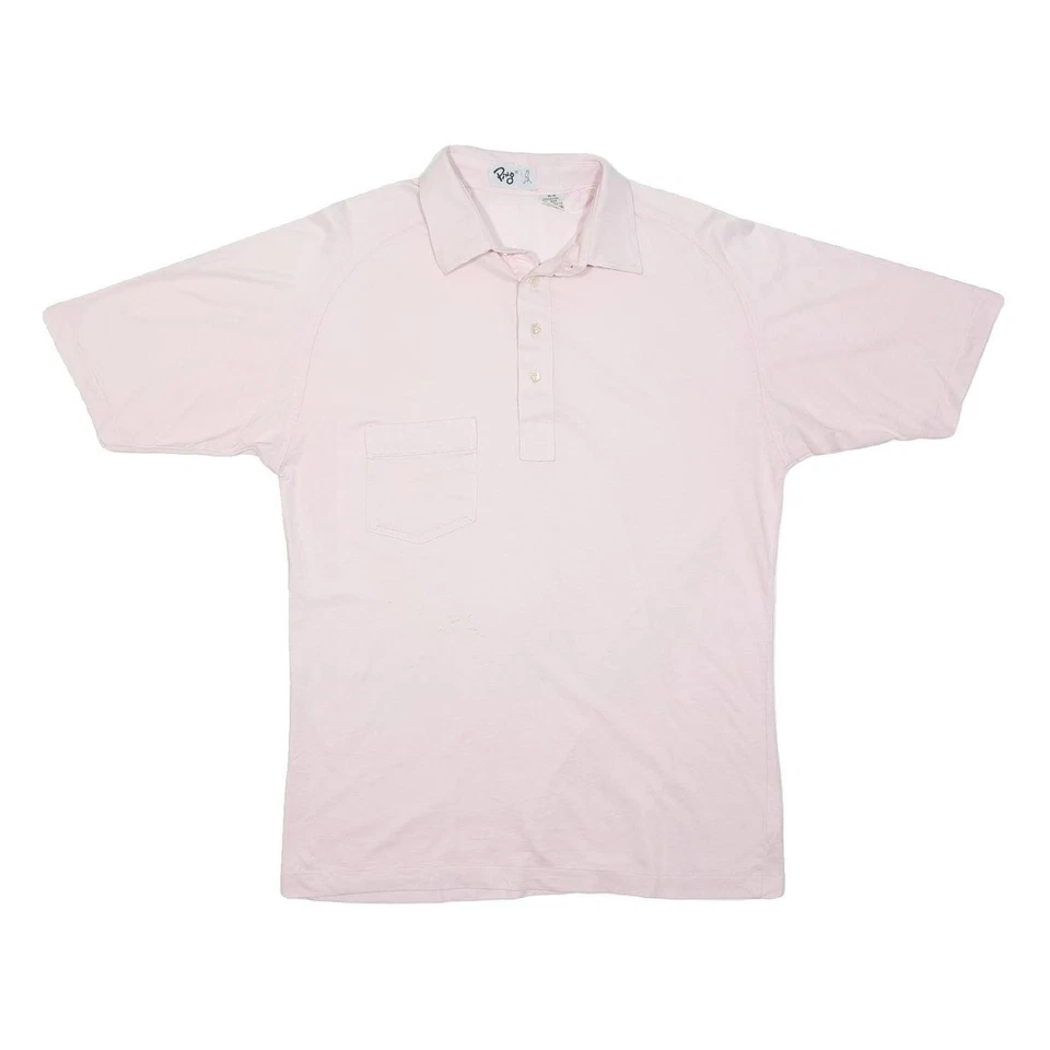PING Polo Coton Mélangé Manches Courtes Rose Uni Col Boutonné Décontracté Golf M - Photo 1/4
