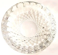 VTG Heavy Large Lead Crystal Clear Cut Polished Glass Cigar Cigarette Ashtray 7”