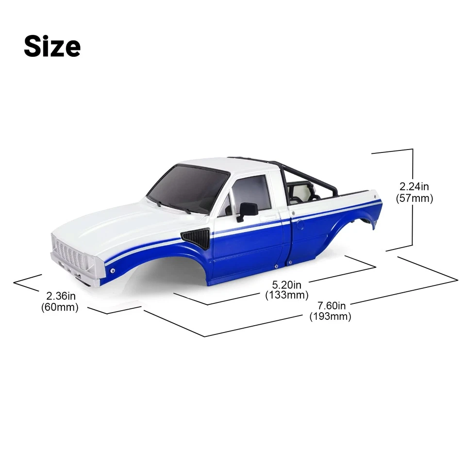 IR60 Pickup Hard Body Shell with Bed Rack for 1/18 RC Crawler TRX4M Defender ... - Image 4 of 4
