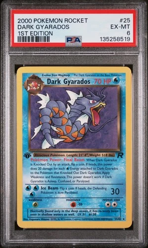 2000 1st ed Dark Gyarados 25 Pokemon Rocket PSA 6