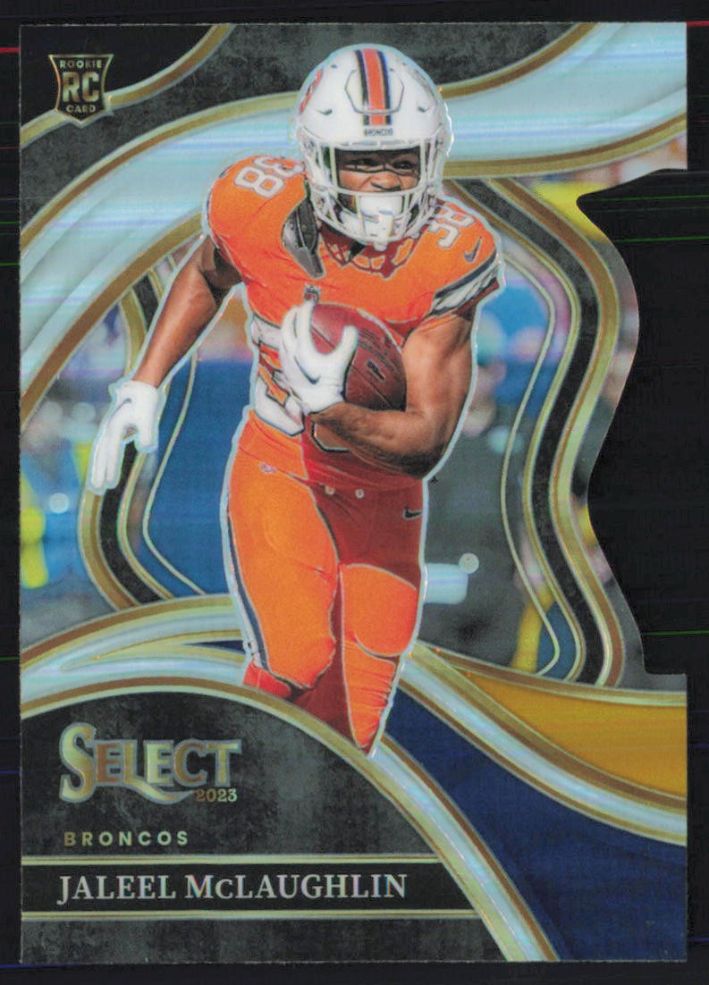 Jaleel McLaughlin 2023 Panini Select Black & Gold Die Cuts #265 RC Broncos