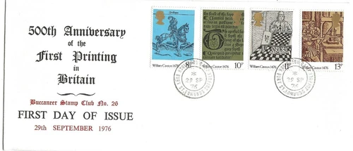 Misc GB Comm/FDC - 500th Ann of First Printing  - 1976 (Misc212)