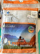 Indera Performance Thermal Two Layer Crew L Poly/Wool Silvadur Heather Gray NWT