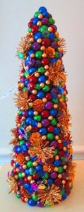 SALZBURG CREATIONS 18" Glittery Purple Blue Green Gold CENTERPIECE XMAS TREE~NWT