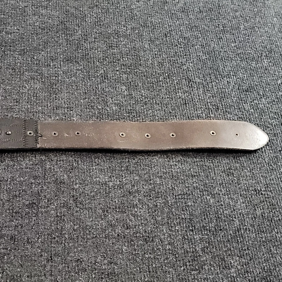 Cinturón de Cuero Marrón Marca Lucky Tachonado Doble Anillo Boho Western Talla 34 Foto 3 de 4