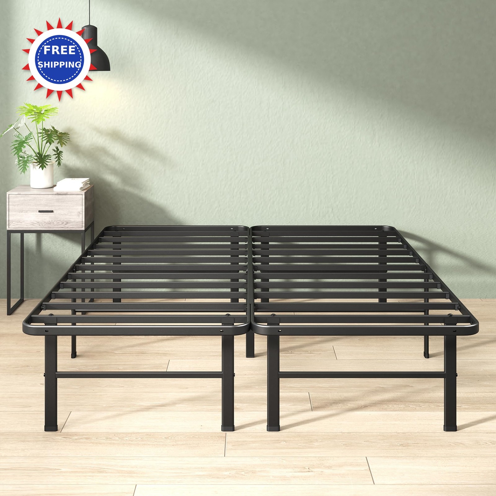 14in King Zinus Rumi Quick Assembly Smartbase Mattress Heavy