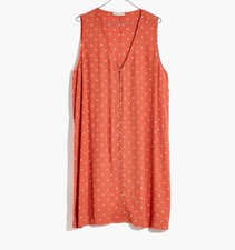 Madewell Madewell Orange Polka Dot Button Down Dress Size XXL Sleeveless